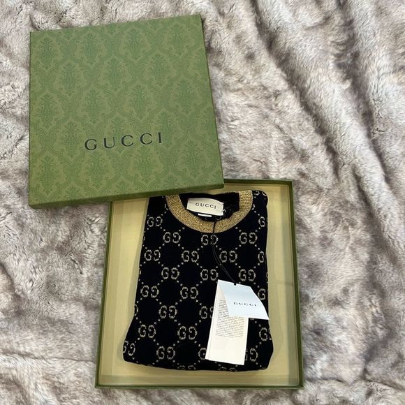GUCCI GG COTTON LAMÉ TOP